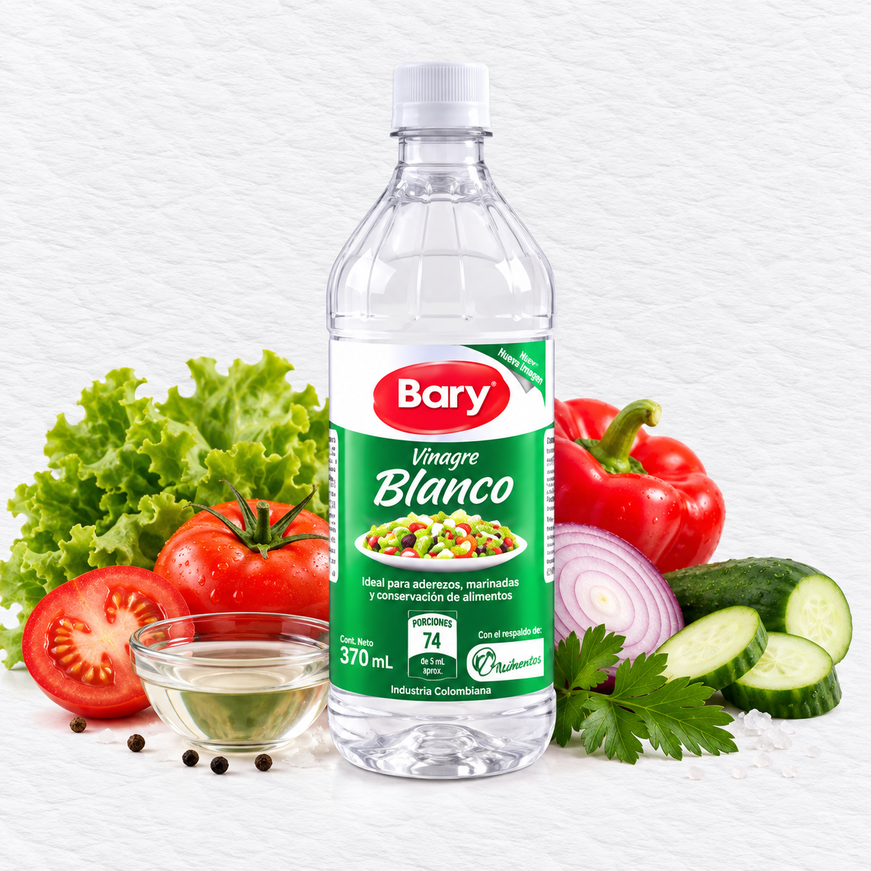 Botella de vinagre blanco