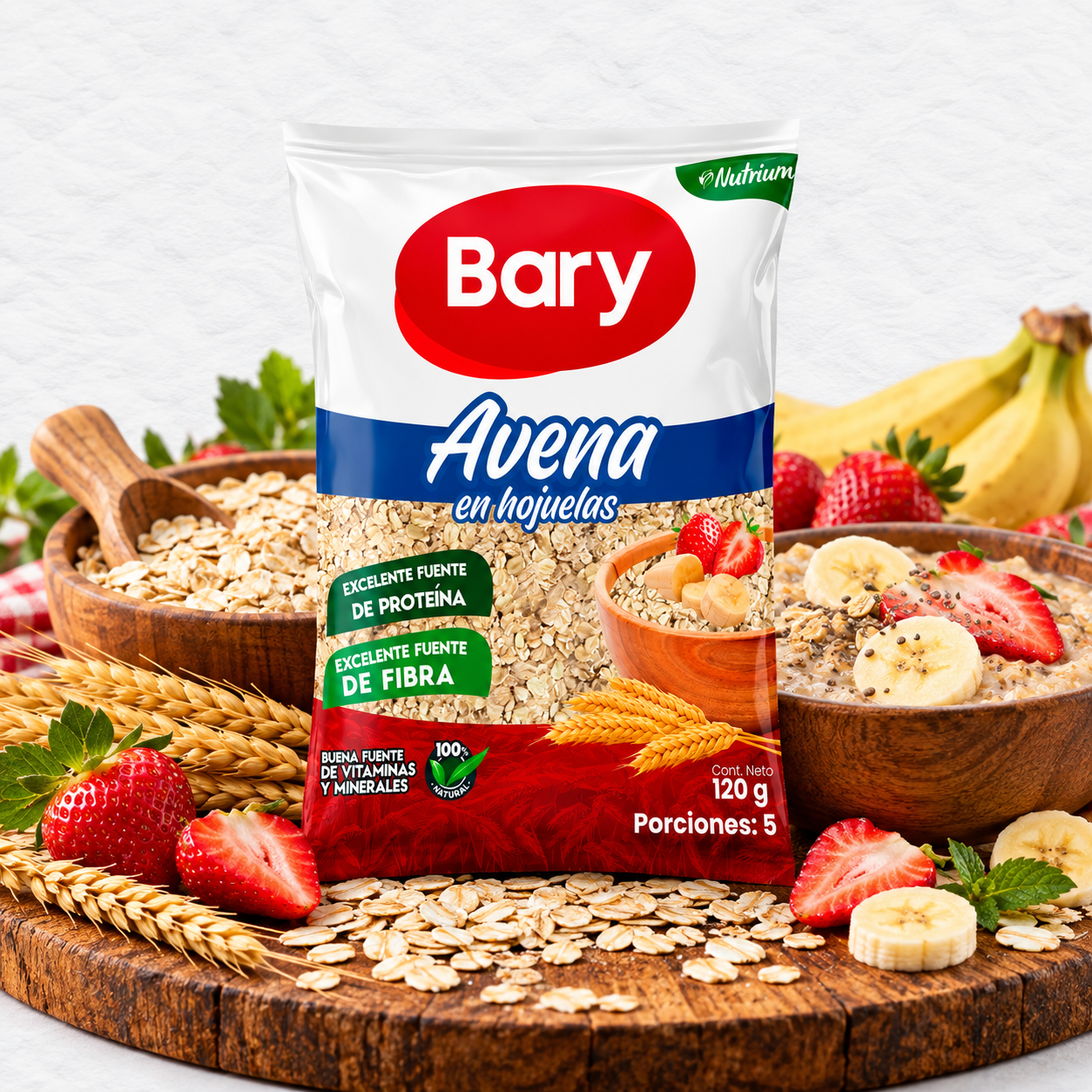 Bolsa de avena en hojuelas Bary de 120 g