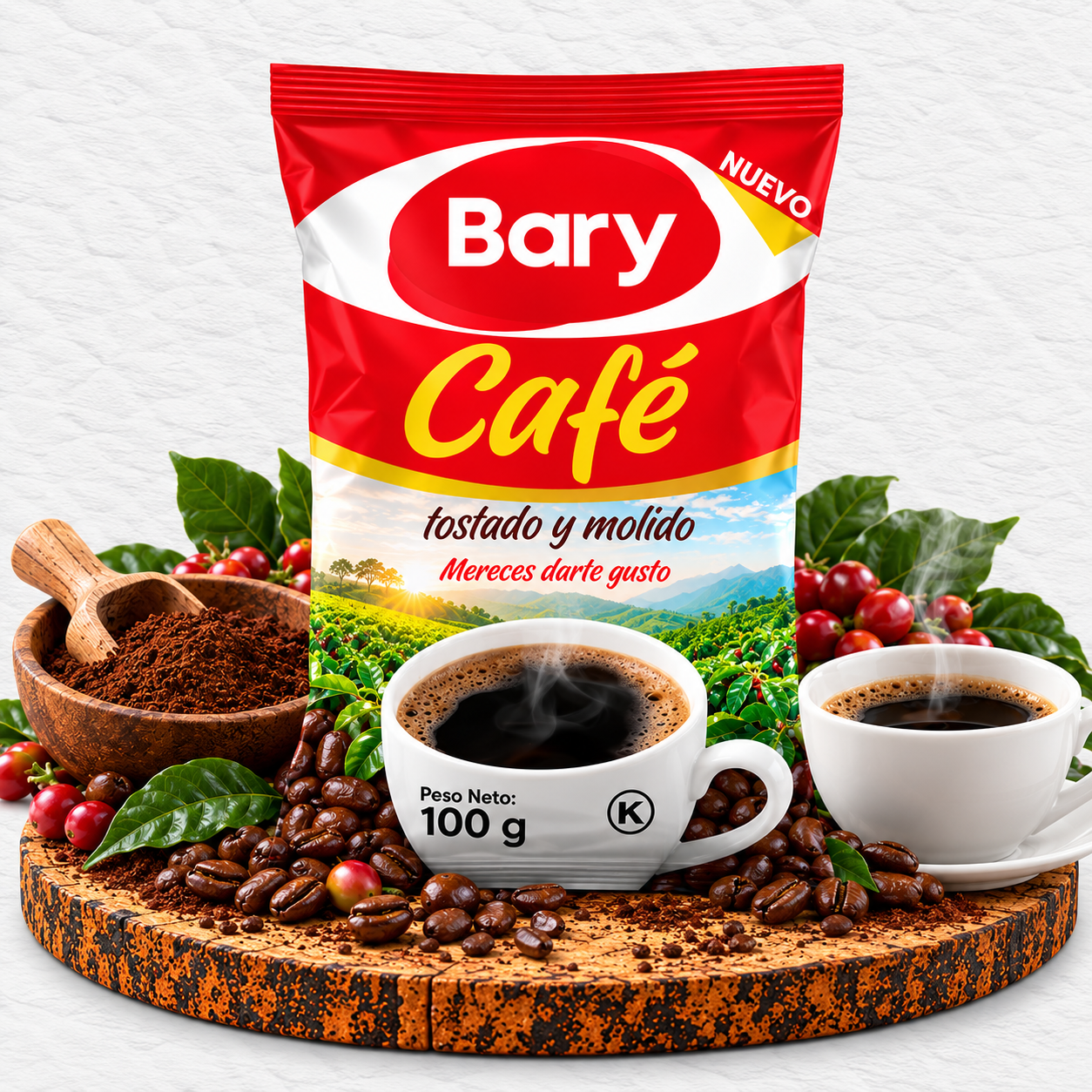 Café Bary tostado y molido en bolsa de 100 g