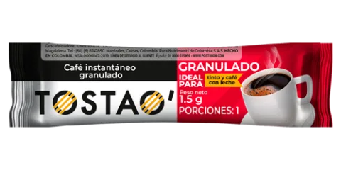 Café TOSTAO' Granulado en sobre de 1,5 g