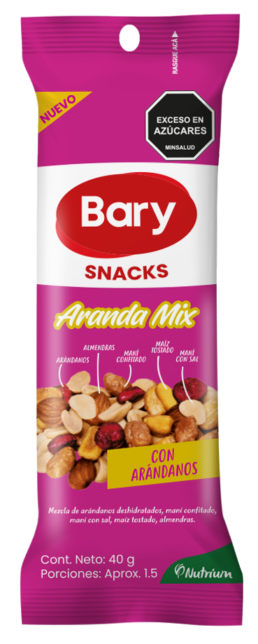 Snack Bary aranda mix en su empaque
