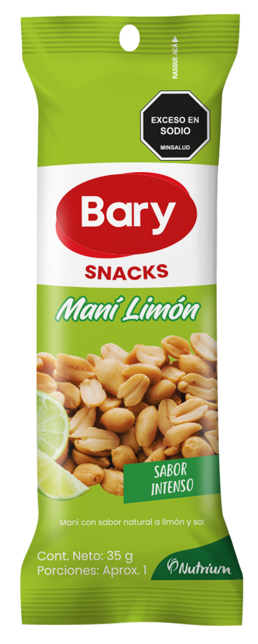 Snack Bary maní con limón en su empaque