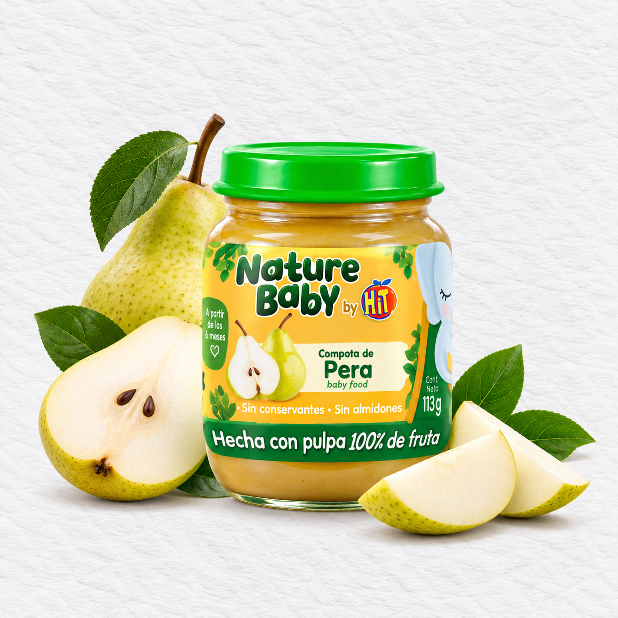 Compota Nature Baby de pera en frasco