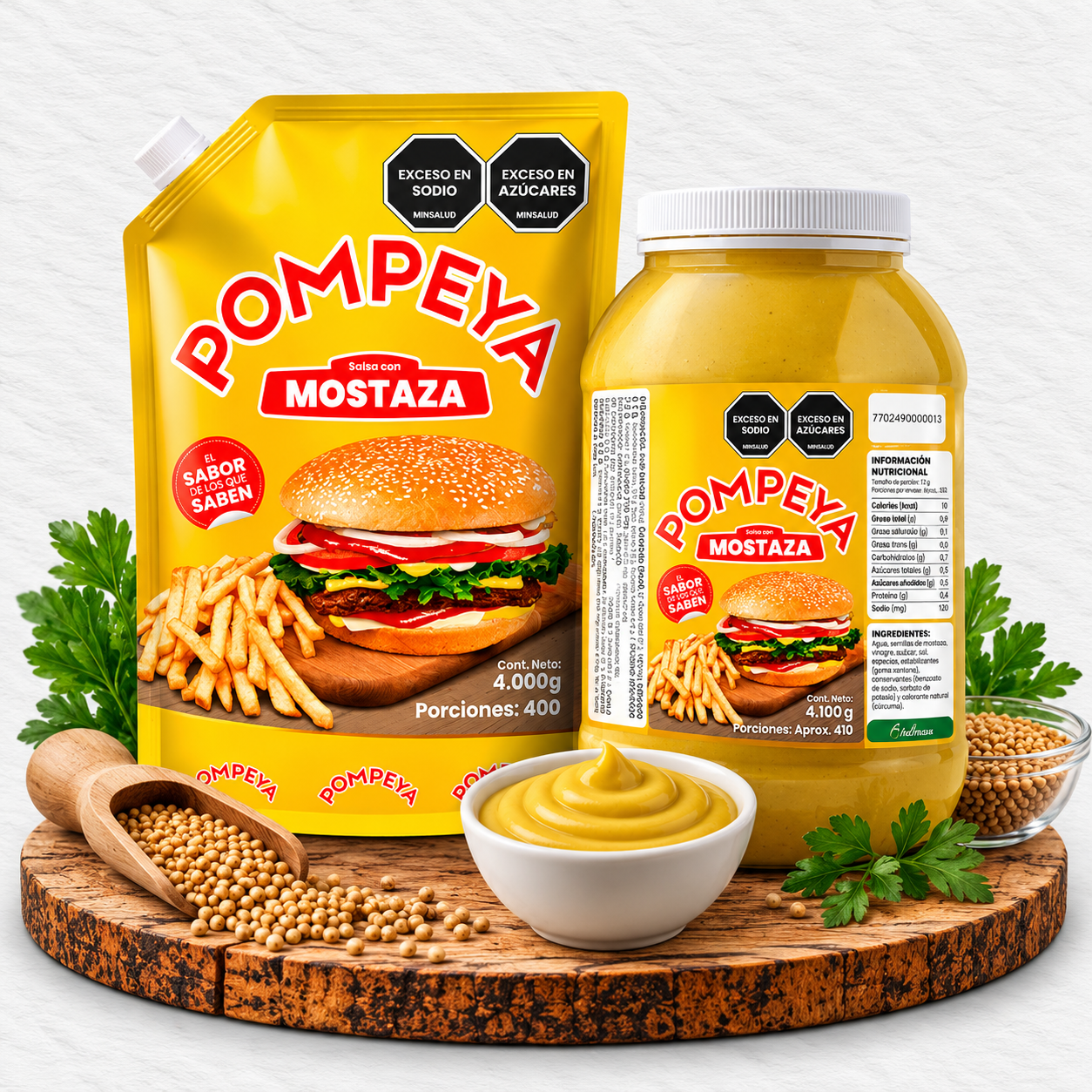 Salsa Pompeya Mostaza en doypack