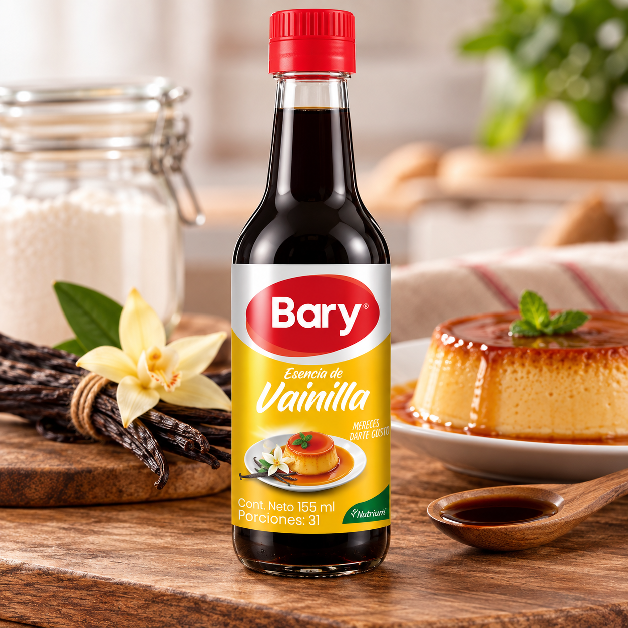 Esencia con sabor a vainilla Bary en botella