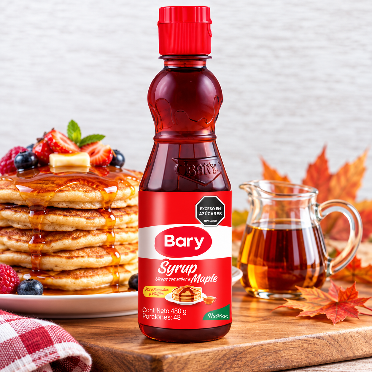 Sirope con sabor a maple Bary en botella