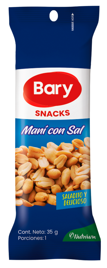 Snack Bary maní con sal en su empaque